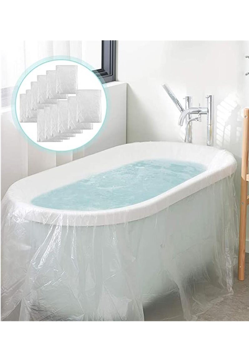12 packs of disposable bathtub lid lining, large bathtub padded plastic bag for salon, home and hotel bathtubs (102 x 47 inches) - Image 1